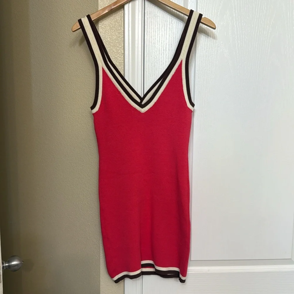 🌹Free people, beach 🌹Stylish Red Sleeveless Top dress - Picture 11 of 11